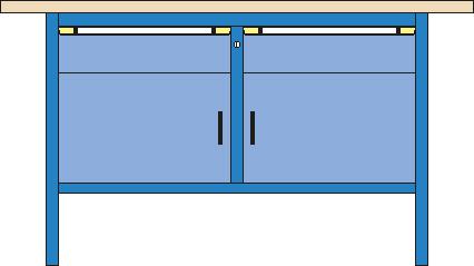 Thurmetall Werkbank, 2 laden, 2 kasten