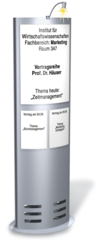 Tweezijdige informatiezuil, hoogte x breedte x diepte 1650 x 600 x 320 mm