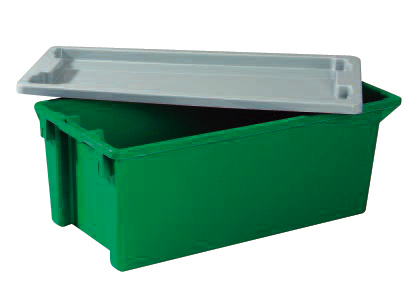 Draaistapelbak, groen, inhoud 70 l