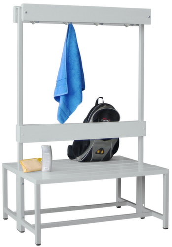 PAVOY Kleedkamerbank Basis RAL7035 met haken en kunststof strips