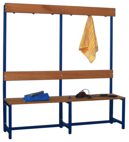 PAVOY Kleedkamerbank Basis met haken en houten strips