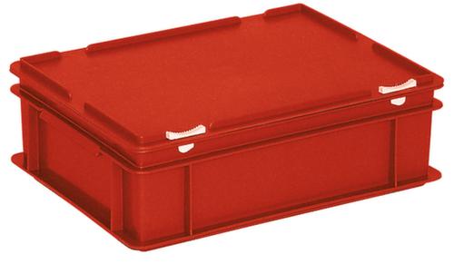 Euronom container met scharnierend deksel, rood, HxLxB 135x400x300 mm