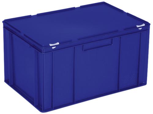 Euronom container met scharnierend deksel, blauw, HxLxB 330x600x400 mm