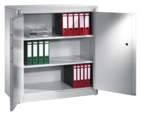 C+P Veiligheidskast voor op kantoor lichtgrijs met houten afdekplaat