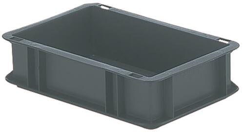 Euronorm-stapelbak gesloten wanden + bodem, grijs, inhoud 2,7 l