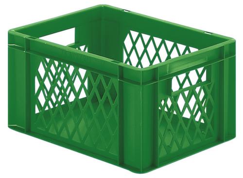 Euronorm-stapelbak geperforeerde wanden, groen, inhoud 19 l