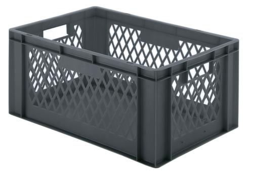 Euronorm-stapelbak geperforeerde wanden, grijs, inhoud 51 l