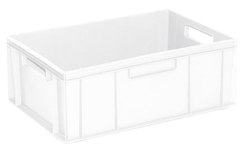 Euronorm stapelcontainers Basic met versterkte geribbelde bodem, wit, inhoud 43 l