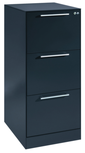 C+P Hangmappenkast Asisto, 3 uittrekelementen, RAL7021 zwartgrijs/RAL7021 zwartgrijs