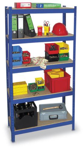 Spaanplaten inhaakstelling met 4 legborden, hoogte x breedte x diepte 1800 x 900 x 500 mm, 4 legborden