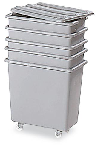 Verrijdbare rechthoekige bak geschikt voor levensmiddelen