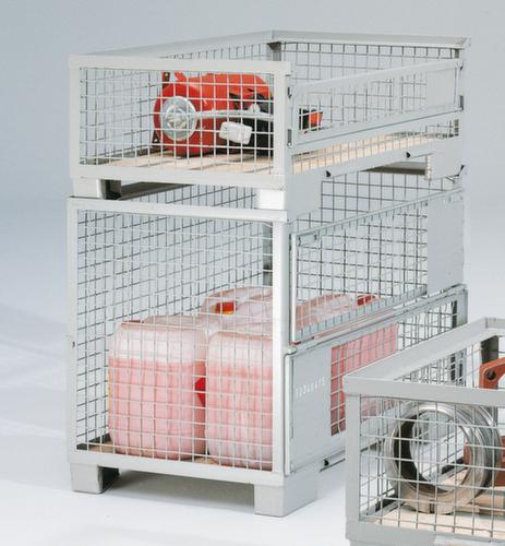 Halfhoge gaasboxpallet met volle klep, lengte x breedte 1200 mm x 800 mm