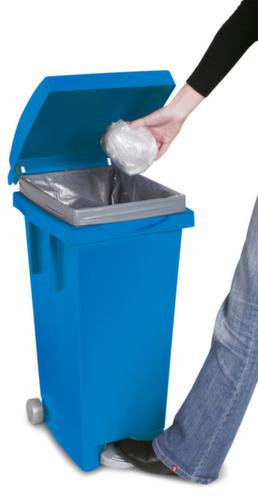 Verrijdbare pedaalemmer, 80 l, blauw, deksel blauw