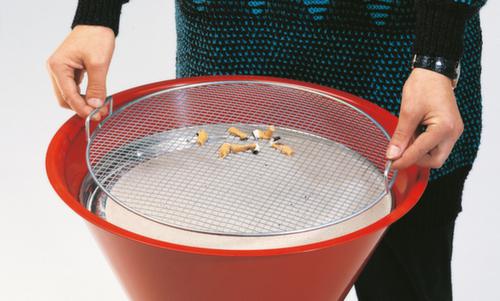 Staande asbak met dak, zilverkleurig