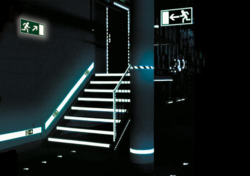 Bord voor vluchtroutesignalering SafetyMarking® nooduitgang, wandbord, lang nalichtend