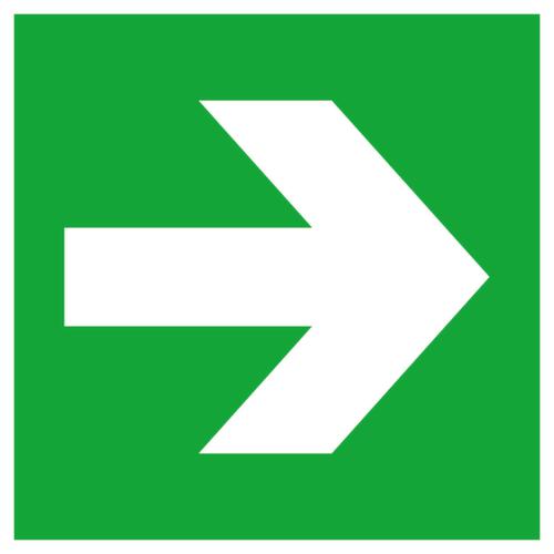 Bord voor vluchtroutesignalering SafetyMarking® pijl, wandbord, lang nalichtend