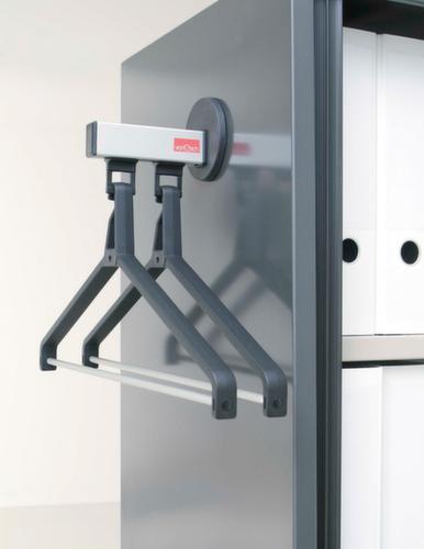 van Esch Magnetische wandkapstok met uitneembare kledinghangers, met 2 afneembare kledinghangers, aluminiumkleurig/RAL9005 gitzwart