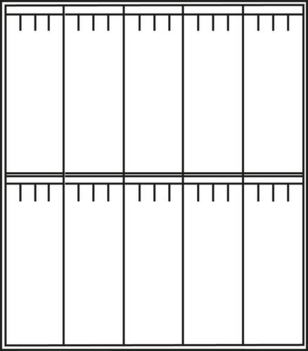 C+P Dubbele garderobekast Classic met 5x2 vakken + gladde deuren, vakbreedte 300 mm