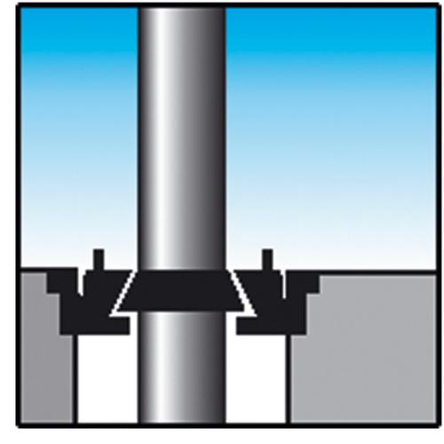 Houder met trillingsdemper voor vlaggenmast