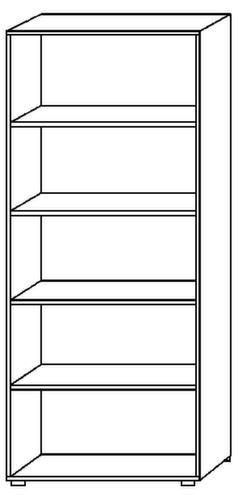 Kantoorstelling Terra Nova, breedte 800 mm, 5 OH, wit
