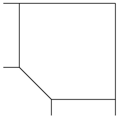 Hoekig koppelelement voor bureau Sina 90°, breedte x diepte 1200 x 1200 mm, plaat beuken