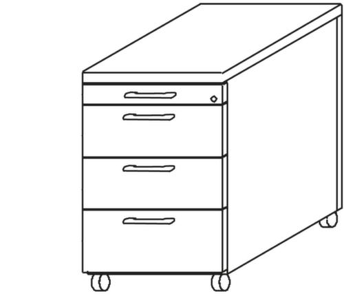 Gera Verrijdbaar ladeblok Pro, 4 lade(n)