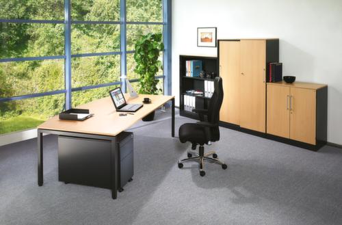 C+P Dossierkast Asisto, 5 ordnerhoogten, antraciet/beuken