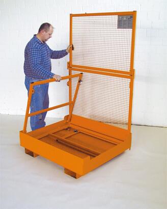 Bauer Werkbordes, uitvoering DE, RAL2000 geeloranje, inrijmogelijkheid Van de brede zijde