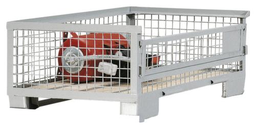 Halfhoge gaasboxpallet met klep, lengte x breedte 1200 mm x 800 mm