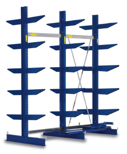 Draagarmstelling, tweezijdig - flexibele opstelling vrijstaand in de ruimte mogelijk, hoogte 2480 mm, 6 niveaus