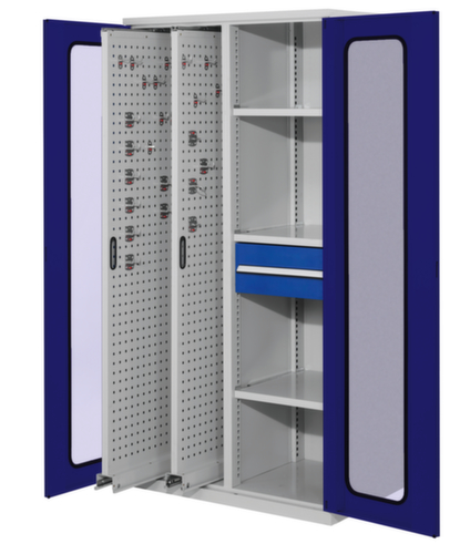 Kappes Verticale kast RasterPlan®, 2 uittrekelementen, RAL7035 lichtgrijs/RAL5010 gentiaanblauw