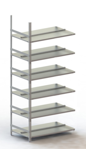 META Schroefbaar vijlenrek Bevestigingsveld voor gebruik aan beide zijden, 6 vloer, RAL7035 lichtgrijs