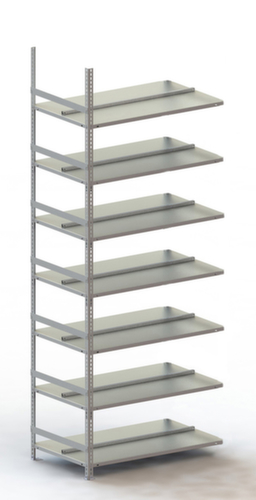 META Schroefbaar vijlenrek Bevestigingsveld voor gebruik aan beide zijden, 7 vloer, RAL7035 lichtgrijs