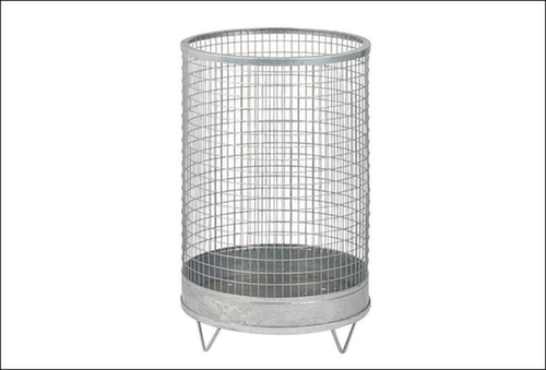 Gegalvaniseerde afvalbak van draadgaas met gesloten bodem, 75 l