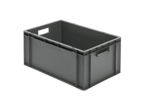 Euronorm-stapelbak gesloten wanden + bodem, grijs, inhoud 51 l