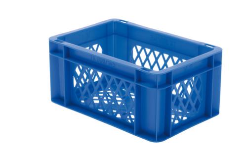 Euronorm-stapelbak geperforeerde wanden + bodem, blauw, inhoud 5,5 l