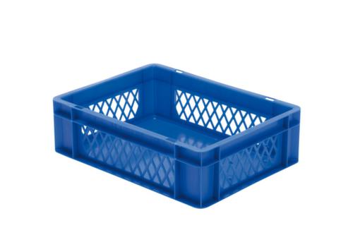 Euronorm-stapelbak geperforeerde wanden, blauw, inhoud 10 l