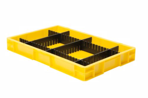 Euronorm-stapelbak gesloten wanden + bodem, geel, inhoud 14,5 l