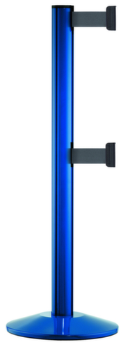 Afbakeningssysteem EXTEND DOUBLE met 2 sjorbanden en palen, lengte afzetlint 3,7 m, paal blauw