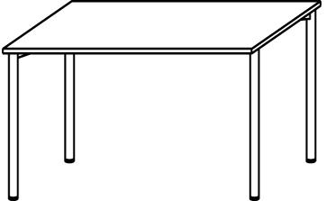 Gera In hoogte verstelbaar bureau Milano met 4-voetonderstel