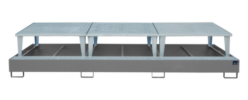 Opvangbak met aftapbokken, voor 3 x IBC