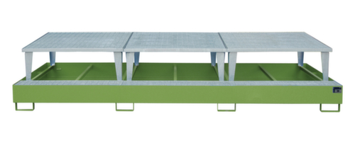 Opvangbak met aftapbokken, voor 3 x IBC