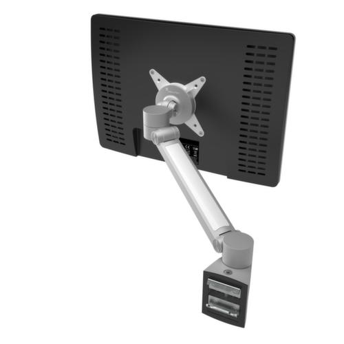 In hoogte en diepte verstelbare monitorarm ViewLite Plus voor railmontage