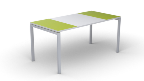 Schrijfkitsch easyDesk in bicolor-look, 4-voetonderstel, breedte 1800 mm, groen/wit/wit