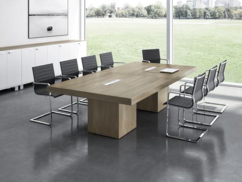Quadrifoglio Vergadertafel T45 met kubusvormig frame, breedte x diepte 2800 x 1400 mm, plaat olm