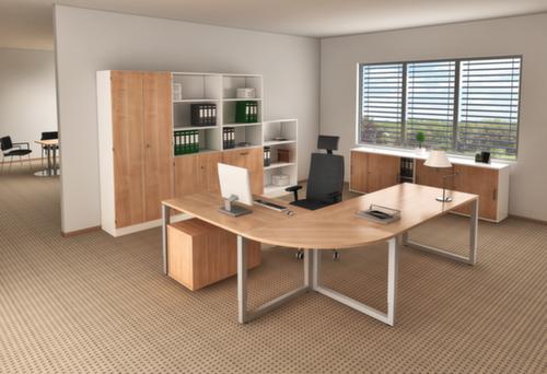 Hangmappenkast Chef, 2 uittrekelementen, wit/notenboom