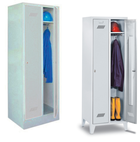 PAVOY Garderobekast Basis lichtgrijs met 2 vakken, vakbreedte 300 mm