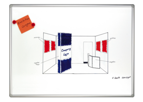 Franken whiteboard voor wandrailsysteem, hoogte x breedte 1000 x 2000 mm