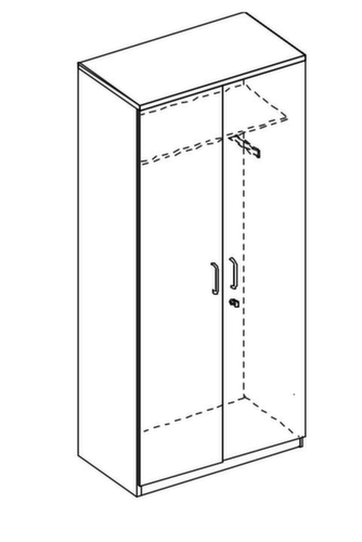 Nowy Styl Kantoorkast met openslaande deuren E10 met garderobe, 6 ordnerhoogten