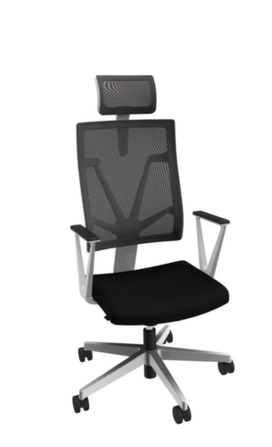 Nowy Styl Bureaustoel 4ME met hoofdsteun + handmatige tegendrukinstelling, rugleuning met netbekleding, zwart